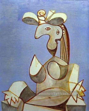 Femme assise au chapeau 3 1939 cubisme Pablo Picasso Peinture à l'huile